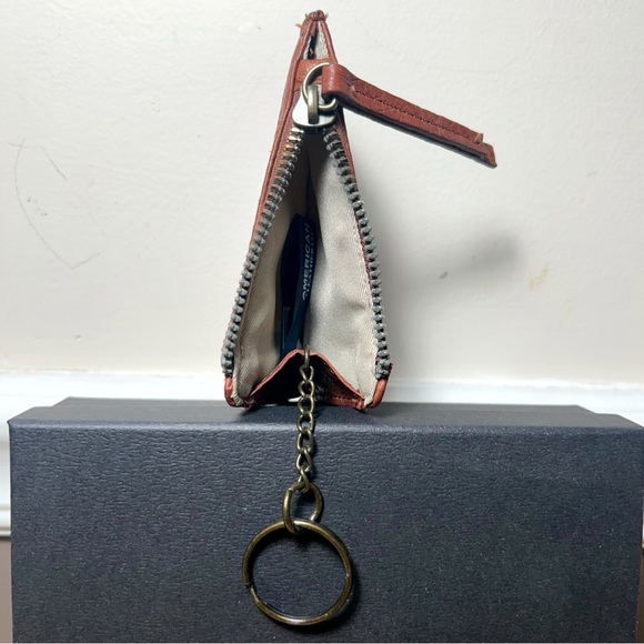 American Leather Co. Portland Card Wallet Tooled Leather Floral Embossed NWOT - Picture 6 of 9